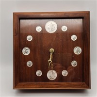 Silver Coins Clock Incl 1883 Morgan $1