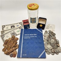 1941-69 Cents Book + Wheat Pennies Etc