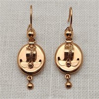 14K Rose Gold Russian Earrings