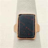 14K Rose Gold Ring Red Obsidian