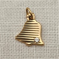 14K Gold Bell Charm w/ Diamond