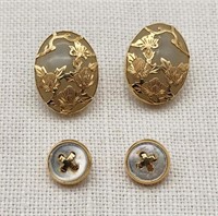 14K Gold Earrings 2 Pair