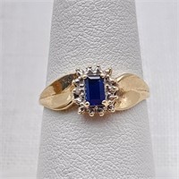 10K Gold Ring Sapphire