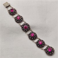 Siam Silver & Rubies Bracelet