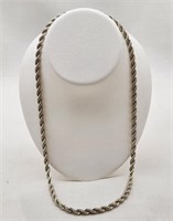 Heavy Silver 24" Rope Necklace