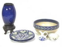 Harmony Pottery Bowl w/ Ceramic Dishes & Vases