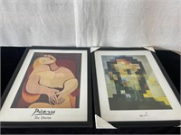 2pc Framed Art Posters: Picasso, Dali