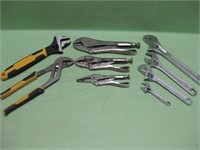 Three Vice Grip & Six Assorted Wrenches