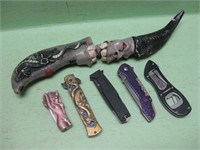 Assorted Knives Shown & Box Cutter - See Info