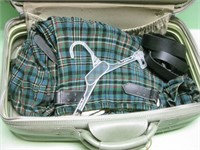 Scottish Wool Kilt, Cap, Book & Belts In Suitcase
