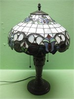 21" Tiffany Style Double Bulb Table Lamp