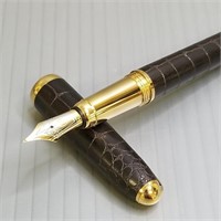 Louis Cartier fountain pen - ebony crocodile with