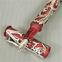 Krone Architectus gothic red fountain pen with 18K