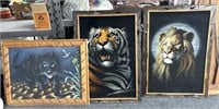 Panther Painting and Velvet Tiger and Lion