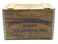 Anheuser-Busch Budweiser Wood Crate 18” x 12” x