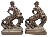 Pair of Centaur Metal Bookends 9” Tall