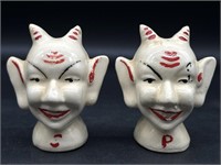 Vintage Ceramic Devil Salt and Pepper Shakers