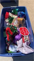 Christmas lot with tote, elf, snowman tray, tree