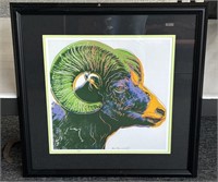 Andy Warhol Bighorn Ram Framed Print 22”