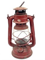 Red Lantern with Glass Globe 10"