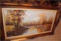 Signed Large Oil on Canvass 47x27.5