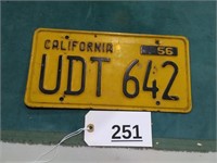 1956 California License Plate