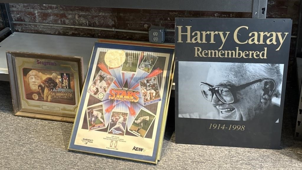 Harry Caray Remembered Plastic Display, (2) 1984
