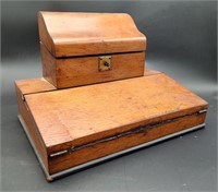Vintage Wooden Letter Box w/Key