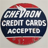 Chevron 'Credit Cards Accepted' double sided