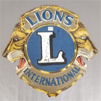 Antique bronze Lions International heavy two