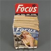 25 - 1950's pin-up small magazines in Focus store