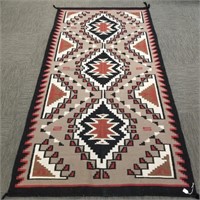 Hand woven Southwest style rug - 49" x 95"