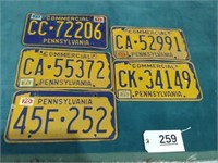 5 Pennsylvania License Plates