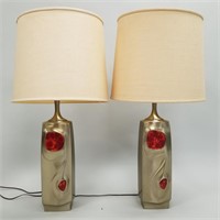 Rare pair of Laurel amorphic table lamps with