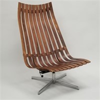 Hans Brattrud laminated rosewood lounge chair
