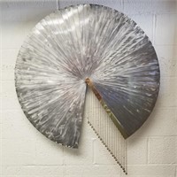 Postmodern fanned steel wall sculpture - 35" x 43"