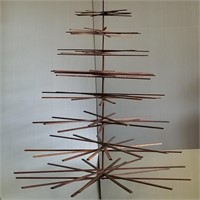 Mid-century hanging wooden tree sculpture - 66"L