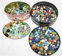 Assortment of Cats Eye Marbles, Aqua, Shooter