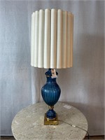 Vintage Marbro Venetian Blue Murano Glass Lamp