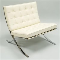 Knoll Barcelona chair with leather upholstery -