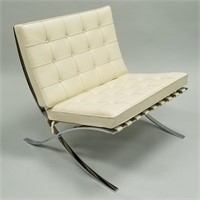 Knoll Barcelona chair with leather upholstery -