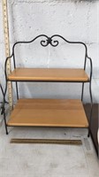 Longaberger 2-tier Wood/Wrought Iron shelf