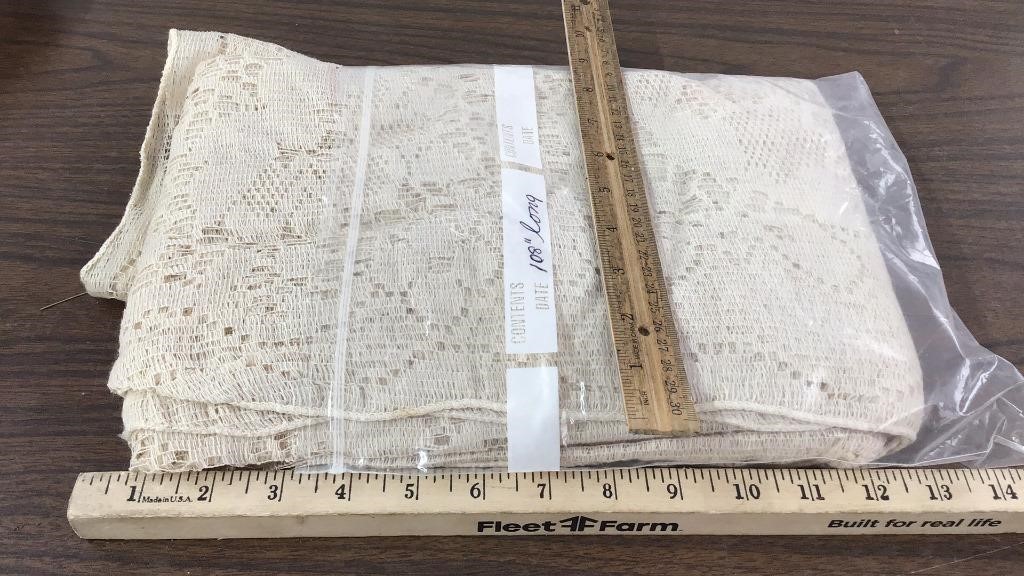 108” long lace table cloth