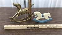 Brass & wood Rocking Horses