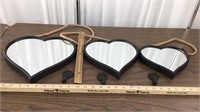 3 size Heart Mirrors and Hooks