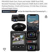 PRUVEEO Dash Cam, Front and Inside 1080P