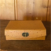 Ostrich Leather Dresser Jewelry Box