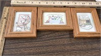 3 small framed decorations