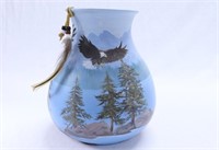 Carol Martin Pottery Hand Painted Eagle Vase