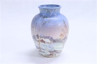 Rozart Pottery Winter Scene Vase - 6.5"